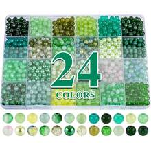 About 960PCS 6mm Glass Beads Bracelet Making Kit,24 Assorted Colorful Glass Beads For Bracelet And Jewelry Making And DIY Crafts,Friendship Bracelets - Bead - View 10