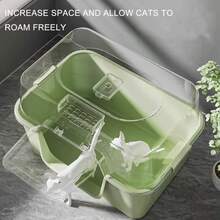 Sehr schöne neue Katzentoilette, doppelt verwendbar, halbgeschlossen oder vollständig geschlossen, extra groß, geruchsabweisend, spritzwassergeschützte Haustiertoilette - Grau - Übersicht 3