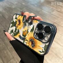 Funda magnética con lente integral y baño de oro, con diseño de girasol. Compatible con carga inalámbrica magnética. Compatible con phone 16 Pro Max, 16, 15 Pro, 14, 14 Plus/14 Pro Max, 13, 13 Pro, 12 Pro, 11/11 Pro y la serie Pro. Un regalo perfecto para amigos, cumpleaños y fiestas. - Negro - Ver 5