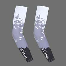 1 par de mangas protectoras contra el sol , con bloqueo UV, transpirables y elásticas de seda, adecuadas para deportes al aire libre, conducir, viajar en primavera y verano, cubren los brazos, guantes blancos, calentadores de brazos, atuendos de otoño, disfraces de Halloween, manga negra - RJ - Ver 9