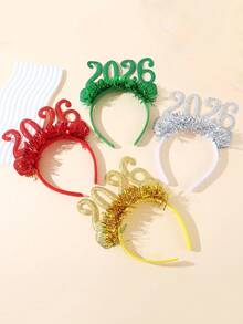 1 Set Of 2 Pieces Combination Set Of Children's Christmas Headbands, Holiday Party Decoration Props, 2026 New Year's Digital Headbands, Christmas Glasses Decoration, Suitable For Children's Christmas Party Activities Decoration
