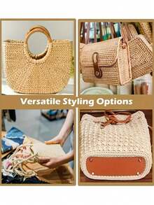 Fondo de bolso de material de cuero de poliuretano, accesorios DIY sin perforación, incluye 1 paquete de fondo y 4 pines de metal para los pies, fondo de bolso tejido a mano, decoración de bolso en forma ovalada, 18 * 5 cm, fácil de conectar, fondo resistente y reforzado, adecuado para hacer bolsos, maletas, carteras (negro, blanco, beige, marrón) - Multicolor - Ver 7