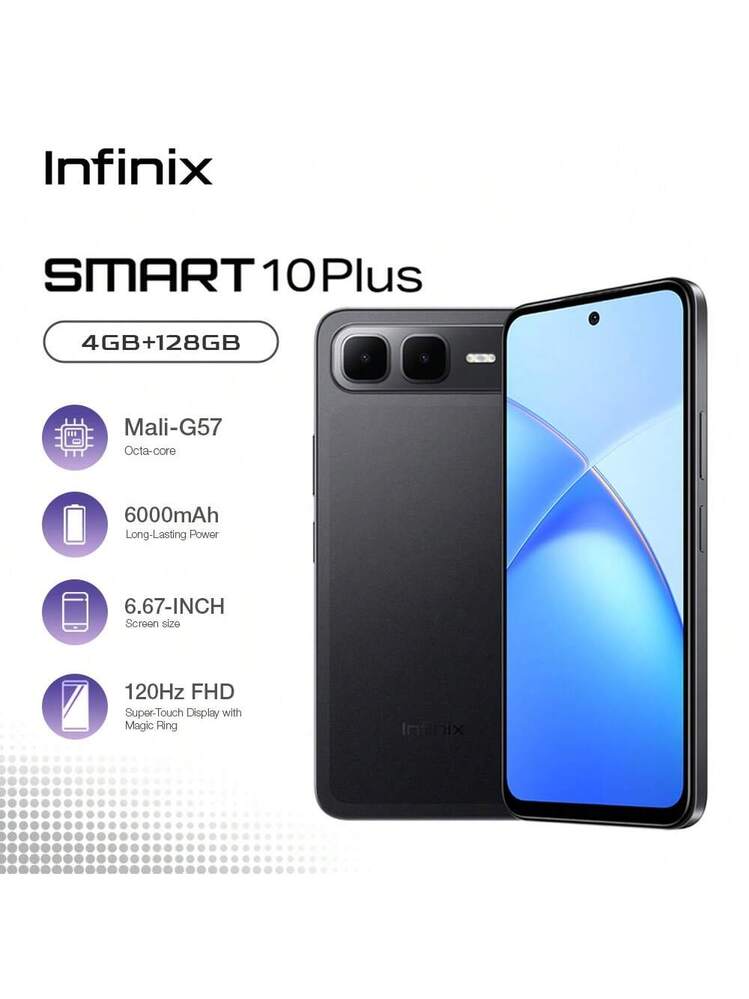 Infinix SMART 10 Plus 4GB+128GB 6.67-Inch 120Hz 18W Fast Charging