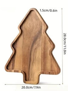 1 Peça Bandeja com Padrão de Natal, Prato Decorativo Reutilizável para Lanches, Doces, Frutas, Travessa Multiuso para Sobremesas, Tábua de Queijos de Madeira para Doces, Frutas e Café, Elegante Serviço para Halloween, Ação de Graças, Natal, Páscoa, Ideia de Presente de Decoração Doméstica, Adequado para Casa, Cozinha, Festa, Casamento e Feriados
