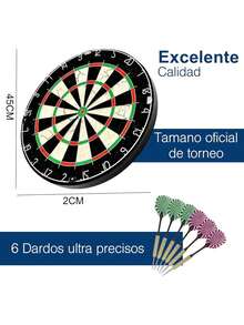 AI-PIKA Juego de Dardos,Dardos y Dianas, 6 Darts de Punta de Acero Ultra Precisos,18 Pulgadas de Diámetro,Adecuado para Deportes de Ocio,de Competencia - 1 - Ver 5