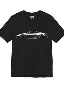 718 Spyder Shirt W Side Silhouette  982 Boxster Spyder Years 2019 To 2025 On Soft Tshirt - 款式7 - 查看 1