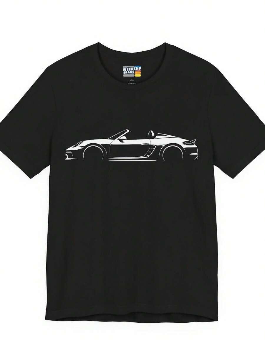 718 Spyder Shirt W Side Silhouette 982 Boxster Spyder Years 2019 To 2025 On Soft Tshirt - 款式7 - 查看 1