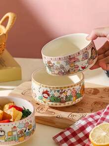 1 chiếc bát sứ hoạt hình dễ thương, thích hợp dùng cho tiệc trà chiều, các món tráng miệng, sữa chua, salad, cháo yến mạch ăn sáng, dùng tại nhà, nhà hàng, quán cà phê, cửa hàng tráng miệng, làm quà tặng, tiệc tùng. - Nhiều màu - Xem 8