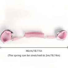 安全防游走腕带系统，带弹簧伸缩绳和可调节绑带 - 柔软舒适的设计，安全贴合，家长监督工具（蓝色） - 非常适合购物、公园、医院、安全带、步行安全带、牵引绳、儿童安全带、儿童安全带、步行助手、耐用结构、轻质材料、日托中心、家长