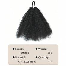African Black Wig, Ponytail, Fluffy Small Curly Hair, Children's Explosive Head, 8 Clusters, Spring Wound Headband, Daily Wearing Wig, Hair Extensions For Women - Multicolor - View 5