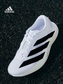 Adidas 阿迪达斯 Adizero Evo  轻便、缓震、耐用低帮跑鞋，男款，白色/黑色 - 黑與白 - 查看 10