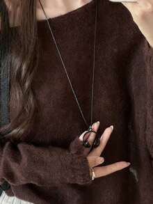 1pc Earphone Necklace, Red/Black/Silver/Ombre Pink/Ombre Purple Earphone Necklace, Unique & Fun Necklace, Holiday & Party Gift Necklace, Suitable For Gatherings, Daily Wear And Theme Parties