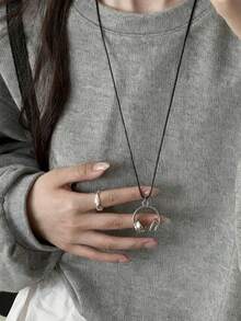 1pc Earphone Necklace, Red/Black/Silver/Ombre Pink/Ombre Purple Earphone Necklace, Unique & Fun Necklace, Holiday & Party Gift Necklace, Suitable For Gatherings, Daily Wear And Theme Parties