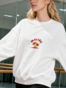 Malibu Sunset - California - Aesthetic Design - Classic Hoodless Sweahoodless Sweathoodless Sweatshirt - trắng - Xem 2