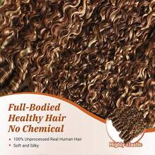 4/27 Water Wave Burmese Curly Bundles Human Hair 24 26 28 Inches 3Pcs Honey Blonde Ombre Curly Human Hair Bundles Weave With Spiral End 3c4a Quick Weave Hair Bundles For Women Suitable For Natural Hair Colors Of Women,100% Human Hair. - 4/27 - View 7