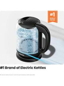 Chefman | Tetera con Jarra de Cristal | Hervidor Eléctrico de 1.Litros | Base de 360 Grados | Luz Led - 1,7 litros - Ver 3