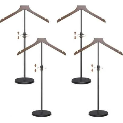 4 Pack Shirt Display Stand, 18-34 Inch Height Adjustable Mannequin Torso Stand Dress Form For Vendors Shop, T Shirt Display Jacket Coat Hanger Steaming Clothes Holder, Brown,23690833