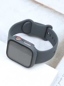 2 in 1 compatibile con cinturini e custodie per Apple Watch da 40mm, 41mm, 42mm, 44mm, 45mm, 46mm e 49mm. Caratteristiche: cinturino in morbido e confortevole silicone sportivo e custodia 2 in 1 in PC rigido resistente agli urti e ai graffi e vetro temperato. Adatto per modelli Ultra/11/10/9/8/7/6/5/4/SE. Design unisex. Vestibilità perfetta e feedback tattile. - Grigio spazio - Visualizzare 2