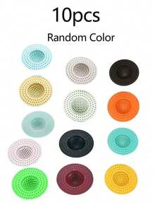 1/5 piezas Filtro de drenaje del fregadero, Filtro de drenaje de cocina, Filtro de drenaje de baño, Filtro de drenaje de piso, Filtro antiatascamiento, Cubierta de prevención de obstrucción y plagas del inodoro, Colador de fregadero de cocina, Cubierta antiplagas, Colector de alimentos, Atrapapelos, Filtro de prevención de obstrucción de alimentos y residuos con malla, Apto para ducha, baño, lavandería