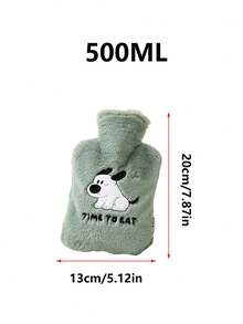 1pc绿色卡通热水袋充水加厚防爆暖水袋注水热敷学生暖胃暖床暖脚暖手宝 - 彩色 - 查看 11