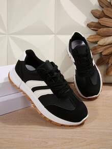 Women's Casual Walking Sneakers, Thick Sole, Lightweight & Comfortable Retro Style Fitness Shoes