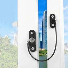 Juego de Restrictor de Cable para Ventana y Puerta, Ventilador, Kits de Bloqueo de Cadena de  de Acero Inoxidable - Blanco - Ver 4