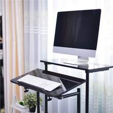 Rolling Standing Desk Height Adjustable, Mobile Stand Up Computer Desk, Sit-Stand Tiltable Top Desk Laptop Stand For Small Spaces - Black - View 4