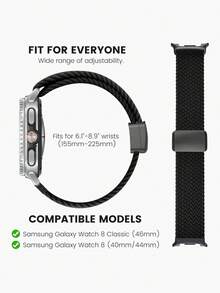 Brazalete de bucle trenzado magnético de metal para deportes, pulsera para Galaxy Watch 8 de 40 mm y 44 mm, banda magnética para Galaxy 8 Classic de 46 mm, correa de nailon - Galaxy Watch 8 - Ver 7