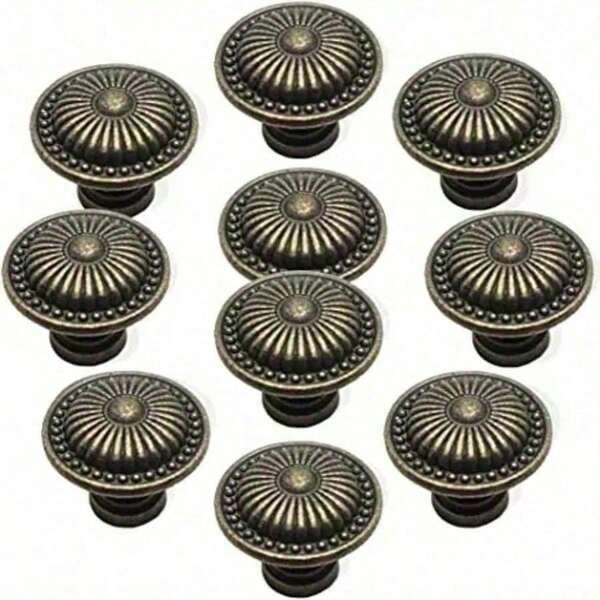 Cabinet Knobs Vintage Dressers Knobs Antique Bronzed Floral Drawer Knobs With 3 Sized Screws For Furniture Cupboard Closet