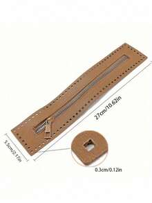 Elegant -Leather Zippers: , Double-Sided & Braided With Needle Thread Hole - Perfect In Beige, Black, & Light Brown - Multicolor - View 7