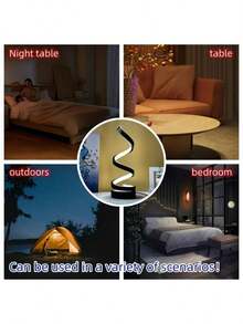 2 Sets Modern Adjustable Spiral Bedside Lamps, 3-Color 10-Brightness LED Desk Lamps, Suitable For Bedroom, Living Room, Office, 2025 Model, Suitable For Halloween, Christmas, Room Decor, Home, Kitchen - MultiWarna - View 3