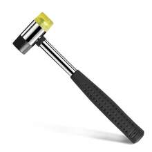 2-Sided Soft Mallet - Leather DIY Tool, Red Rubber Mallet, Black Plastic Coated Handle And Dual Head Rubber Mallet, Suitable For 25mm Handheld Projects