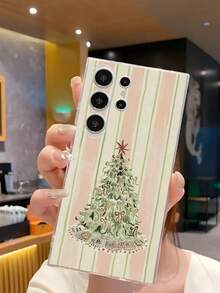 1个圣诞树、条纹蝴蝶结、五角星图案软手机壳，兼容、荣耀、红米、三星Galaxy A04e/12/A13/A14/A34/A50/A52/A53/A54/S21/S22/S23/S24/S25/S25 Ultra、6A/7A/8A、12T/13T，国际版，非国内版 - 無色 - 查看 2