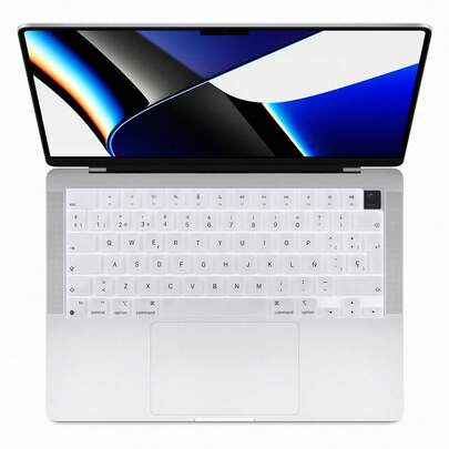 1pc Gradient Color Spanish EU Layout Keyboard Cover | Soft, Dust-Proof, Durable Silicone Material - Easy To Wipe Clean, Precision Cut, Perfect Fit | Compatible With MacBook Air 13"/13.6"/15" And Pro 14"/16" (2021-2025 Models, M1/M2/M3/M4 Chips, Including A2442/A2485/A2681/A2779/A2780/A2941/A2991/A2992/A2918/A3113/A3114/A3112/A3401/A3403/A3241/A3240)
