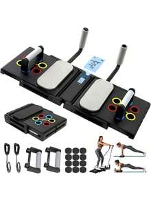 YUDSKU Tabla de Flexiones 30 en 1 Ajustable en Longitud según Anchura de Hombros, Conteo de Tiempo Automático, Soporte Antideslizante y Ligas de Resistencia – Push Up Board para Fitness y Gym en Casa - 1 - Ver 7