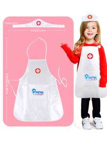 Doctor Coat + Doctor Apron Children's Nurse Role Play Costume Set, For Boys And Girls Doctor Costume Boy, Kids Costume Girls, Lab Coat Kids, Halloween Costume Kids, Doctor Costume, Doctor Set,Doctor Set,Kids Apron,Costume Kids - White - View 6