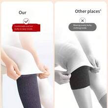 1 Pair Knee Pads, Polyester Fiber Thermal Lining Thick, Extended Strap Anti-, Knitted Fabric, Unisex, Daily Warmth, Autumn/Winter Knee Warmer - Multicolor - View 8