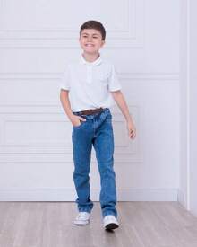 Calça jeans infantil menino skinny com lycra 4 a 8 - Azul - Visão 10