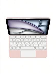 适用于 iPad Air 11/13 英寸 M3/2025/A16 第 11/10 代键盘保护套，也兼容 iPad Pro 11 英寸/12.9 英寸/13 英寸 M4/M2 第 6/5/4 代/10.9 英寸 第 3/2 代，智能保护套，支持无线多点触控，带背光，磁吸粉色