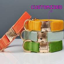 1pc Customizable Velvet Pet Dog Collar With Name & Phone Number, Bow Tie Decor, Suitable For Party & Daily Use, Gift For Pets - Multicolor - View 11
