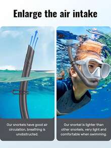 Flexible Silicone Snorkel For Diving, Freediving And Spearfishing - Multicolor - View 3