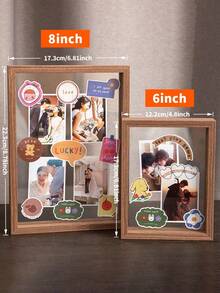 1-Piece Wooden Double-Sided Photo Frame - Tabletop & Wall Display With Acrylic Panels For Photos & Botanical Specimens - Natural Wood & Walnut Finish Minimalist Decor - Holiday Gift Idea, Graduation Keepsake, Shelf Styling, Fall Home Accent, Birthday Present For Her - 彩色 - 查看 11