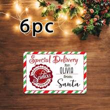 6/12/24pcs Customized Christmas Gift Paper Sticker Labels, Personalized Text Customization, Christmas Gift Labels, Couple, Friend And Family Gift Sticker Labels - Multicolor - View 8