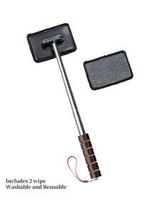 超细纤维挡风玻璃清洁工具 | 可拆卸手柄汽车玻璃雨刮刷，适用于内外玻璃 | 可选2片、4片或6片装清洁布，打造您专属的汽车清洁套装