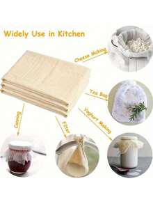 [Unbleached Cheese Cloth] Unbleached Cheese Cloth With Edge Locks, Perfect For Cooking, Baking And Cheese Making, Food- And Durableaking Supplies - Multicolor - View 5