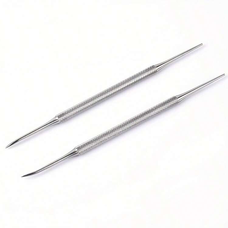 不锈钢银色嵌甲取出器，趾甲清洁工具，多功能指甲锉，修脚工具 - 彩色 - 查看 6