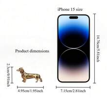 1pc Gold Dachshund Statue Ornament, 3D Metal Dog Figurine Decor, Home Kitchen Decoration, Party Gift, No Power Needed, Collectible Craft Item, Tabletop Decorative Accessory - Multicolor - View 7