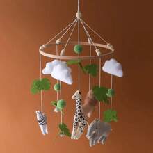 手工制作的绵羊、星星和月亮造型婴儿床铃，婴儿床挂饰，可爱动物造型玩具，益智玩具，提升手眼协调能力，预防近视，婴儿房装饰，多种颜色可选，新生儿摇铃玩具，亲子互动最佳礼物，生日、圣诞节礼物 - 彩色 - 查看 9