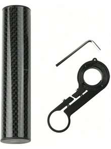 Extensor de manillar de bicicleta VGEBY1, marco de extensión para manillar doble/único para ampliar el espacio del manillar ( 3) - #4 (tubo de fibra de carbono negro de 10 cm) - Ver 2