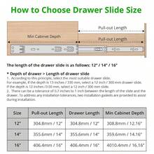 10 Pairs Full Extension Drawer Slides Rails, 12/14/16 Inch Drawer Slides 100LB Capacity, Heavy Duty Full Extension Ball Bearing, Side Mount Drawer Rails, Cabinet Drawer Slides For Dresser, Kitchen, Silver-10Pairs - 10 Pairs Silver - View 8